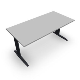 Table de bureau rectangulaire IdeaL L. 160 x P. 80 cm décor blanc neige sur pied