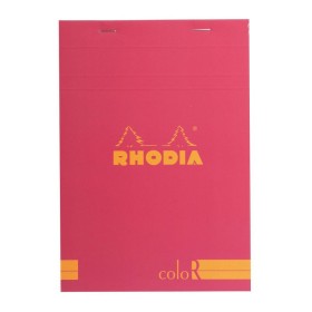 Bloc agrafé Rhodia coloR N°16 FRAMBOISE 14,8x21cm 70F ligné 90g