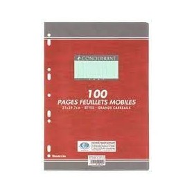 FEUILLES SIMPLES CONQUERANT 7 PERFOREES 210x297 FILM 100P 80G SEYES VERT