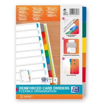 INTERCALAIRES NEUTRES A4+ 6 POSITIONS MYLAR COLORE 170G ASSORTI