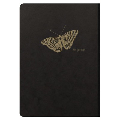 Flying Spirit Black carnet brochure cousue 14,8x21cm 192p ligné motifs assortis
