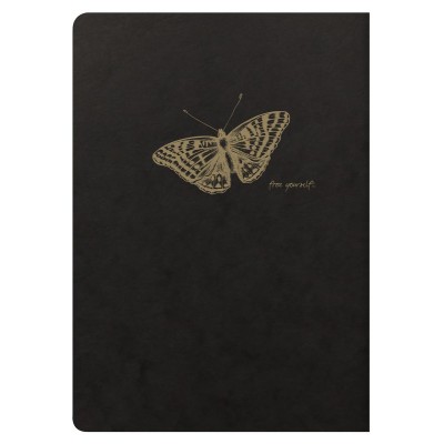 Flying Spirit Black carnet piqûre textile 14,8x21cm 96p ligné motifs assortis pa