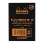 Bloc agrafé Rhodia BLACK N°10 5,2x7,5cm 80f Q.5x5 80g
