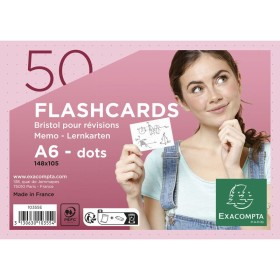 50 flashcards bristol A6 dots rose
