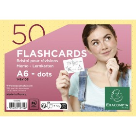 50 flashcards bristol A6 dots jaune