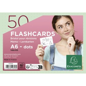 50 flashcards bristol A6 dots vert