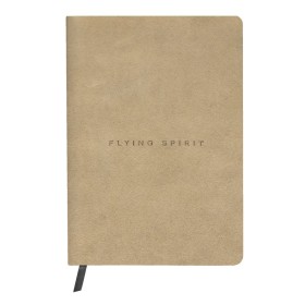 Flying Spirit carnet cuir Beige vieilli brochure cousue 14,8x21cm 180p DOT papie