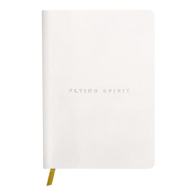Flying Spirit carnet cuir Blanc brochure cousue 14,8x21cm 180p ligné papier ivoi