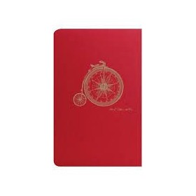 Flying Spirit Red carnet piqûre textile 11x17cm 96p ligné motifs assortis papier