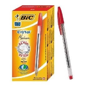 50 Bics stylo bille cristal rouge    12963