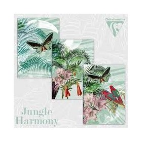 Jungle harmony, Carnet cousu fil A5 - 14,8 x 21 cm, 64 pages, ligné, ass.