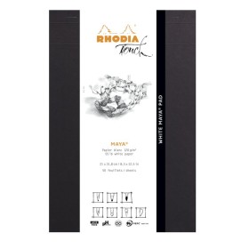 Rhodia Touch - WHITE Maya Pad - bloc agrafé A4+ 50f uni papier Maya blanc 120g