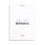 Bloc agrafé Rhodia WHITE N°11 7,4x10,5cm 80f ligné 80g