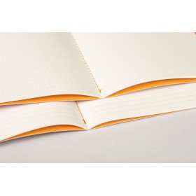 Rhodiarama piqûre textile TANGERINE A5 64p ligné papier ivoire 90g