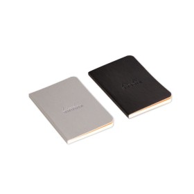 Rhodiarama 2 Minibooks souples BLACK&SILVER 7x10,5cm 64p L pap. ivoire 90g
