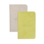 Rhodiarama 2 Minibooks souples BEIGE&ANIS 7x10,5cm 64p L pap. ivoire 90g