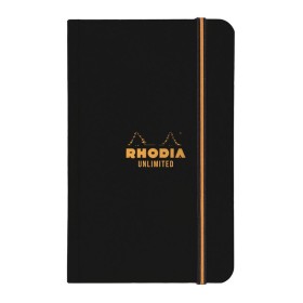 Rhodia Unlimited BLACK 9x14cm 120p Q.5X5+C microperf. +élastique paquet de 20