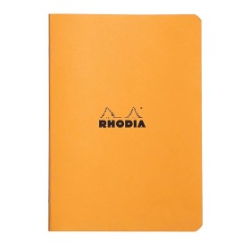 Cahier piqué ORANGE Rhodia Classic 14,8x21cm 96p Q.5x5 non détachables 80g
