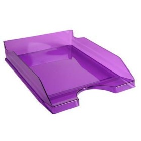 ECOTRAY Corbeille à courrier Linicolor violet transparent