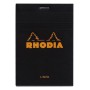 Bloc agrafé Rhodia BLACK N°12 8,5x12cm 80f ligné 80g