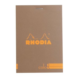 Bloc agrafé Rhodia coloR TAUPE N°12 8,5x12cm 70f ligné 90g