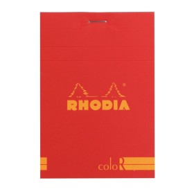 Bloc agrafé Rhodia coloR COQUELICOT N°12 8,5x12cm 70f ligné 90g