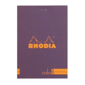 Bloc agrafé Rhodia coloR VIOLET N°12 8,5x12cm 70f ligné 90g
