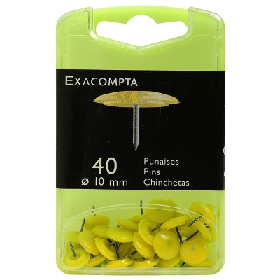 BTE 40 PUNAISES 10MM JAUNE