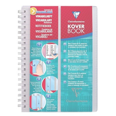 Koverbook carnet vocabulaire reliure intégrale 11x17cm 100p Ligné + marge centra