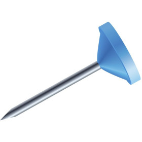 BTE 100 EPING. TETE PLATE 5MM BLEU CL.