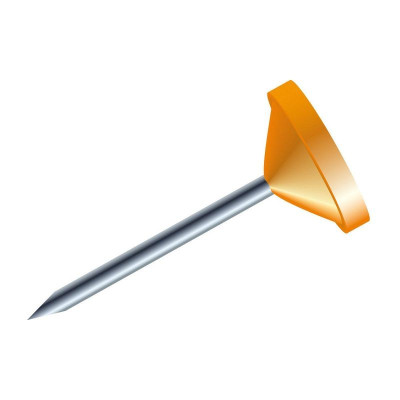 BTE 100 EPINGLES TETE PLATE 5MM ORANGE