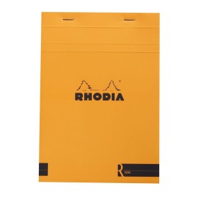 Bloc agrafé Rhodia le R ORANGE N°16 14,8x21cm 70f uni 90g