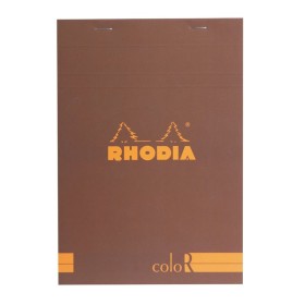 Bloc agrafé Rhodia coloR CHOCOLAT N°16 14,8x21cm 70f ligné 90g