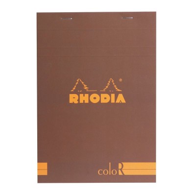 Bloc agrafé Rhodia coloR CHOCOLAT N°16 14,8x21cm 70f ligné 90g