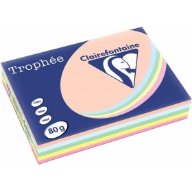 R/500F Clairefontaine Trophee 80G A4 Ass pastel 1703