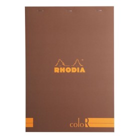 Bloc agrafé Rhodia coloR CHOCOLAT N°18 21x29,7cm 70f ligné 90g