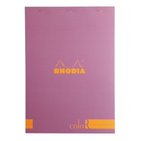 Bloc agrafé Rhodia coloR LILAS N°18 21x29,7cm 70f ligné 90g
