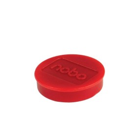 Aimants ronds en plastique 30 mm pour tableau blanc Nobo, Lot de 4, Rouge