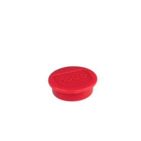 Aimants ronds en plastique 20 mm pour tableau blanc Nobo, Lot de 8, Rouge