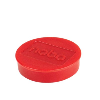 Aimants ronds en plastique 38 mm pour tableau blanc Nobo, Lot de 4, Rouge
