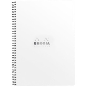 Notebook Rhodia Classic RI WHITE 22,5x29,7cm 160p Q.5X5+C détachables 80g