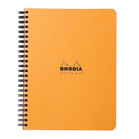 Meeting book Rhodia Classic RI ORANGE 16x21cm 160p imprimées détachables 90g