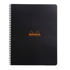 Notebook Rhodia Classic RI BLACK 22,5x29,7cm 160p Q.5X5+C détachables 80g