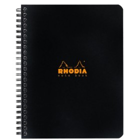 Notebook Rhodia Classic RI BLACK 16x21cm 160p Q.5x5 détachables 80g