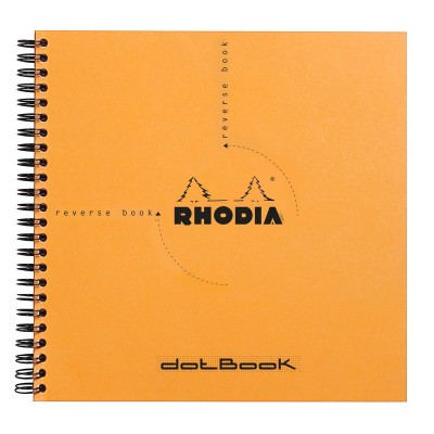 Reverse book Rhodia Classic RI ORANGE 21x21cm 160p dot détachables 80g