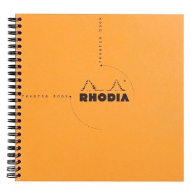 Reverse book Rhodia Classic RI ORANGE 21x21cm 160p Q.5x5 détachables 80g