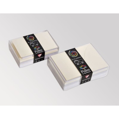 Coffret 40 enveloppes 90x140 + 40 cartes 82x128 Mariage (5 couleurs)