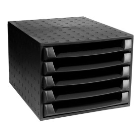 THE BOX 5 tiroirs ouvert ECOBlack noir