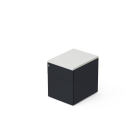 CAISSON MOB METAL 2T L.42,3 P.53,5 H.52,4 CM DONT 1 DS TOP MELAMINE SC MG