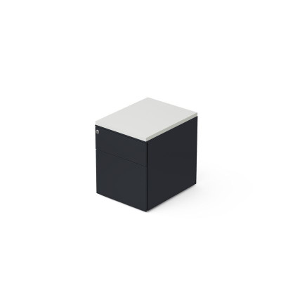 CAISSON MOB METAL 2T L.42,3 P.53,5 H.52,4 CM DONT 1 DS TOP MELAMINE SC MG